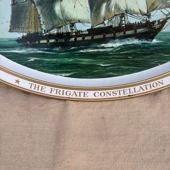 Vintage Metal Tray. The Frigate Constellation” - Picture 2 of 6